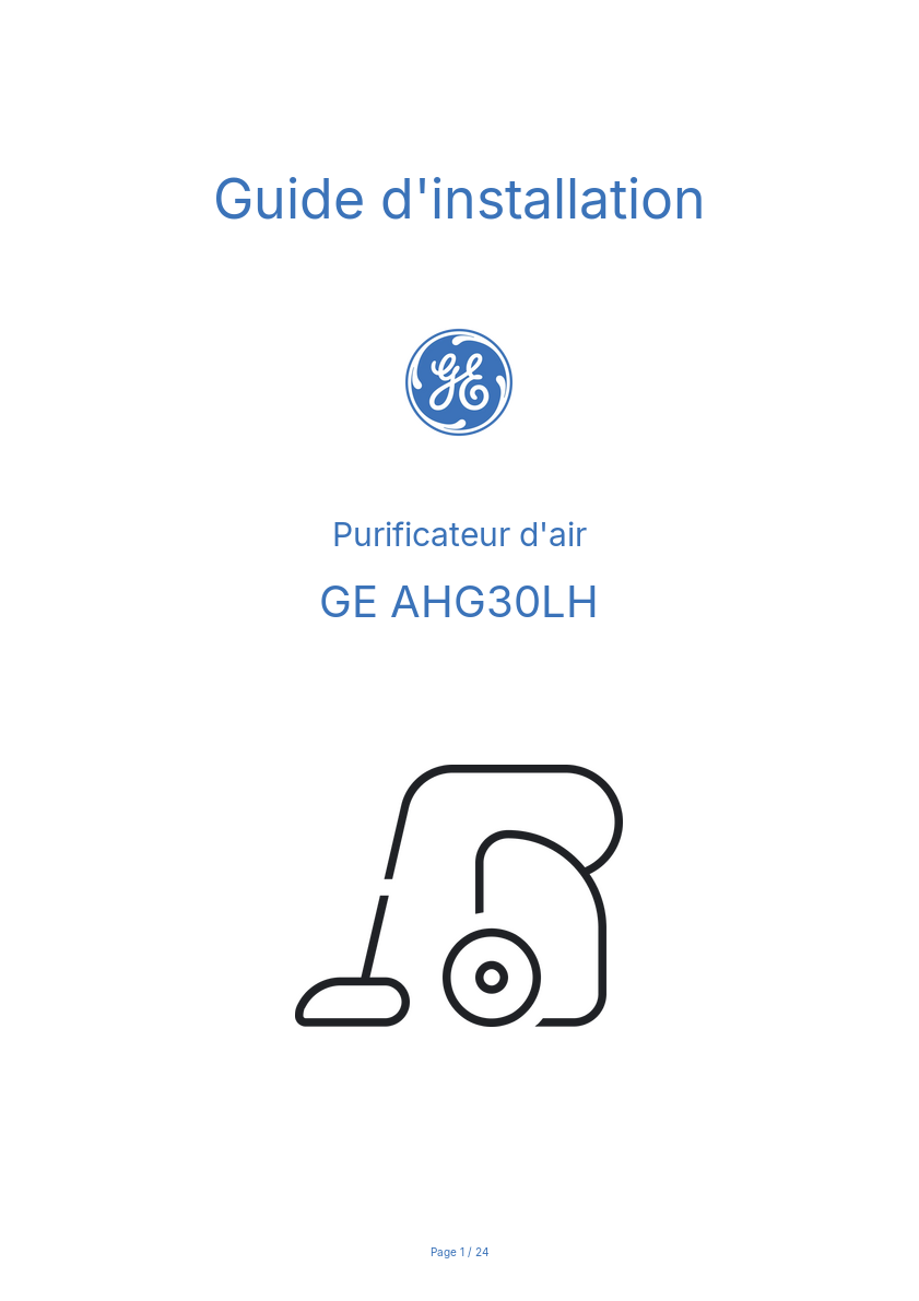 Image de la première page du manuel de l'appareil AHG30LH