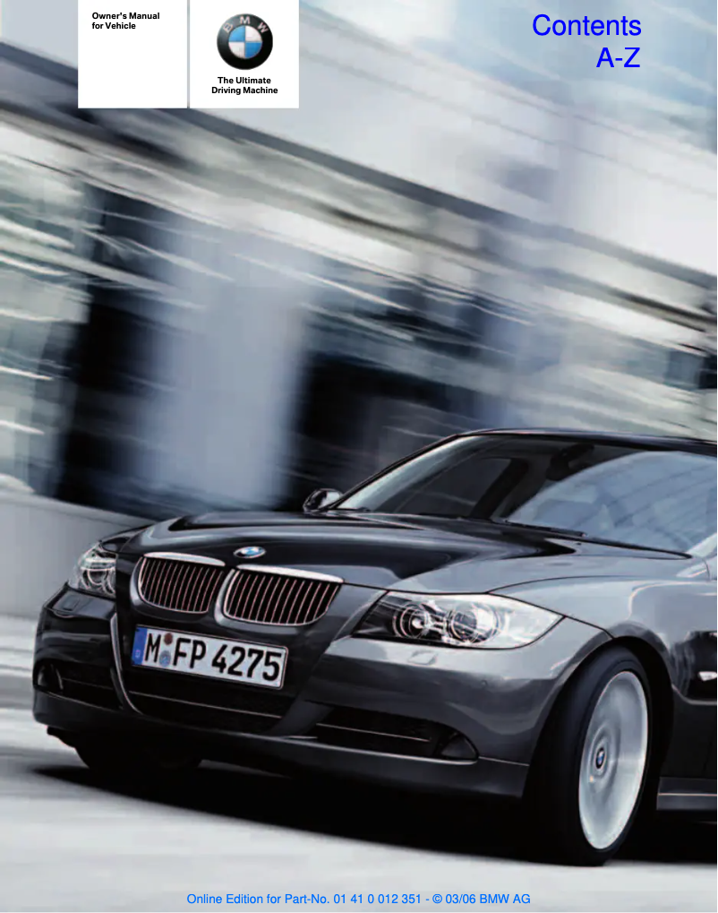 Page 1 de la notice Manuel utilisateur BMW 325i Sedan (2005)