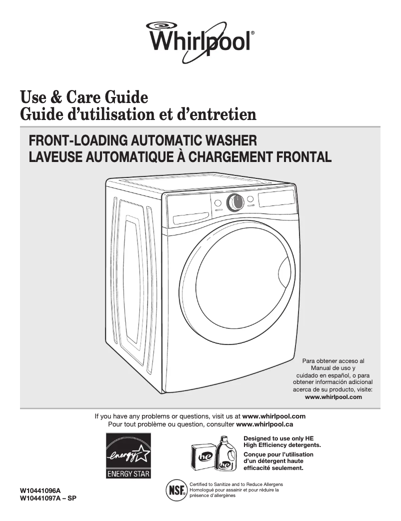 Page n°1 - Manuel utilisateur Whirlpool W10441096A
