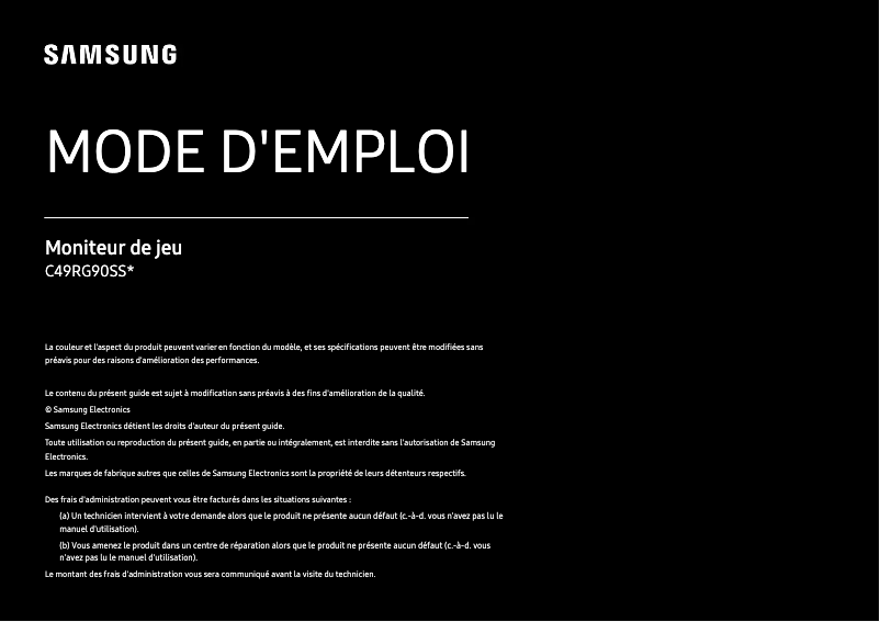 Imagen de la primera página del manual del dispositivo LC49RG90