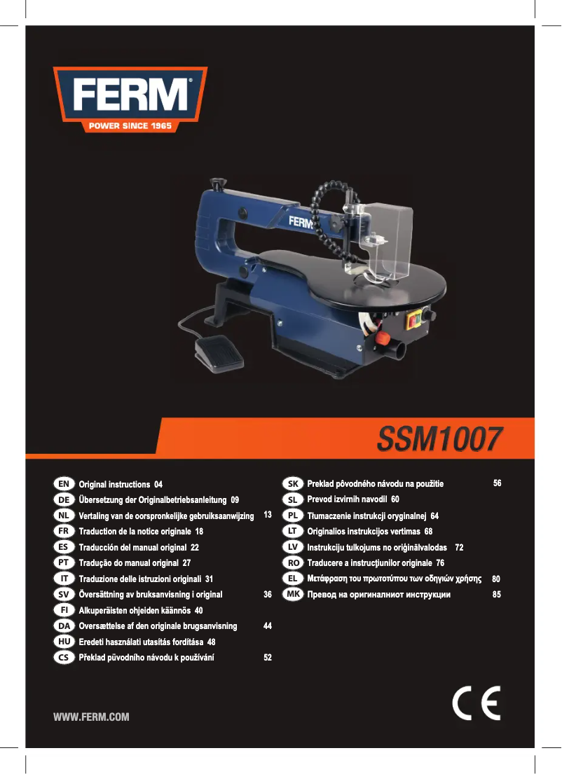Page n°1 - Manuel utilisateur Ferm SSM1007