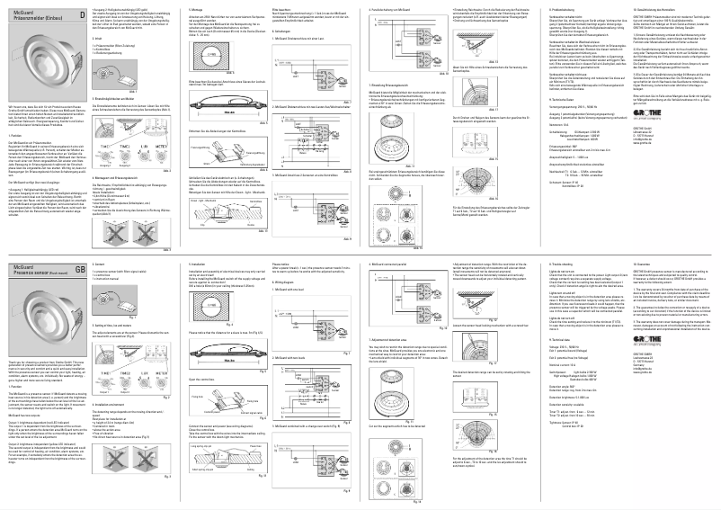 Page 1 de la notice Manuel utilisateur Grothe McGuard PM-EINBws