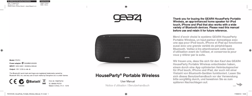 Imagen de la primera página del manual del dispositivo PG731EUK