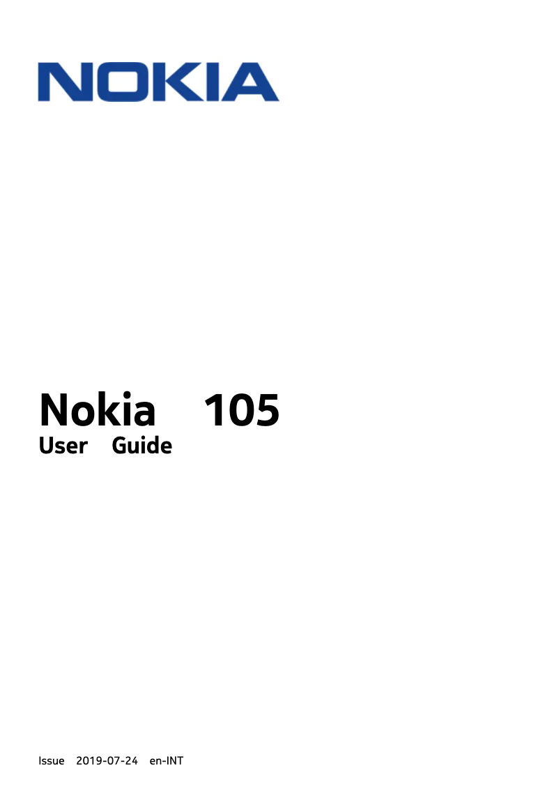 Image de la première page du manuel de l'appareil 105 Dual Sim