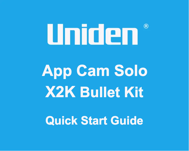 Image de la première page du manuel de l'appareil App Cam SOLO X2K Bullet Kit