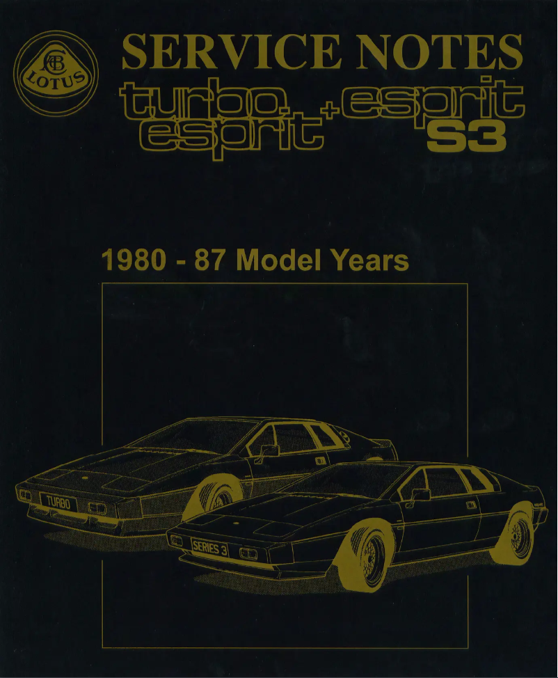 Page n°1 - Manuel utilisateur Lotus Turbo Esprit (1980)