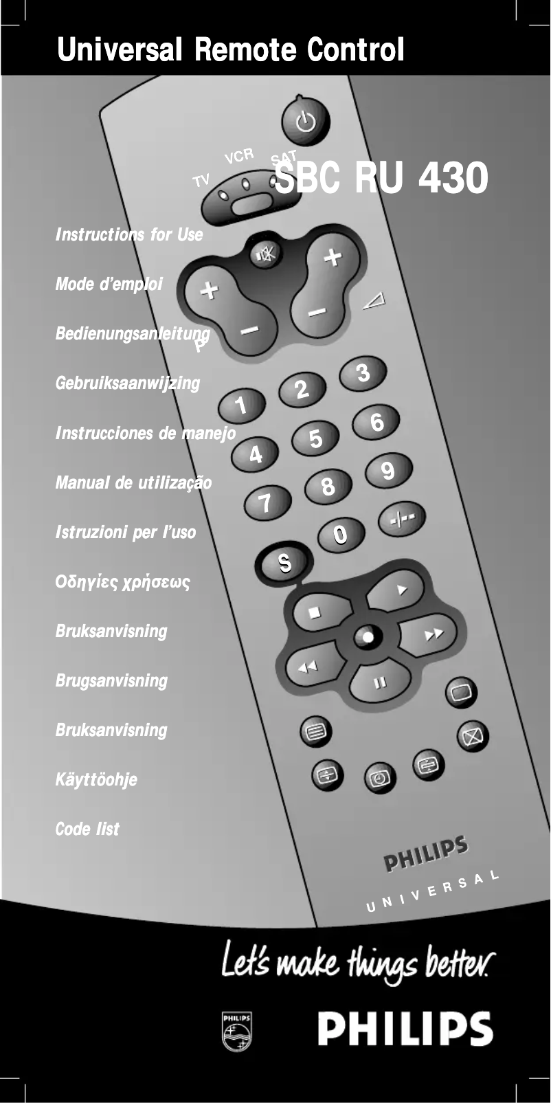 Page 1 de la notice Manuel utilisateur Philips SBC RU 430