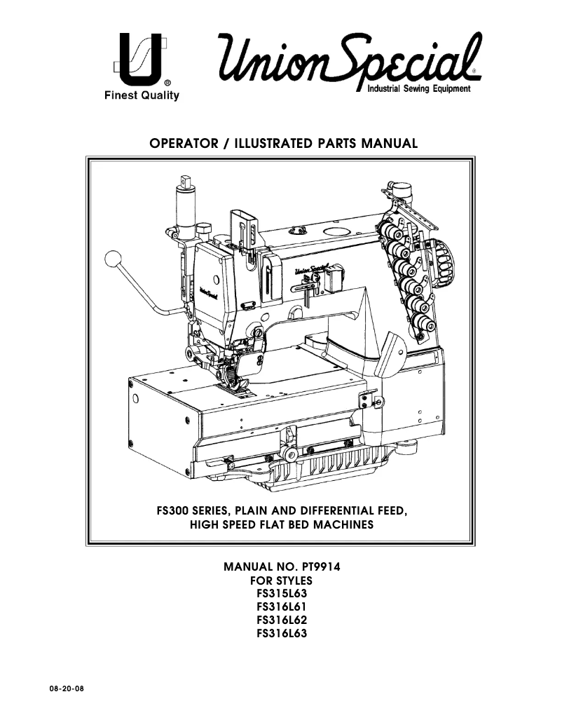 Page 1 de la notice Manuel utilisateur Union Special FS316L61