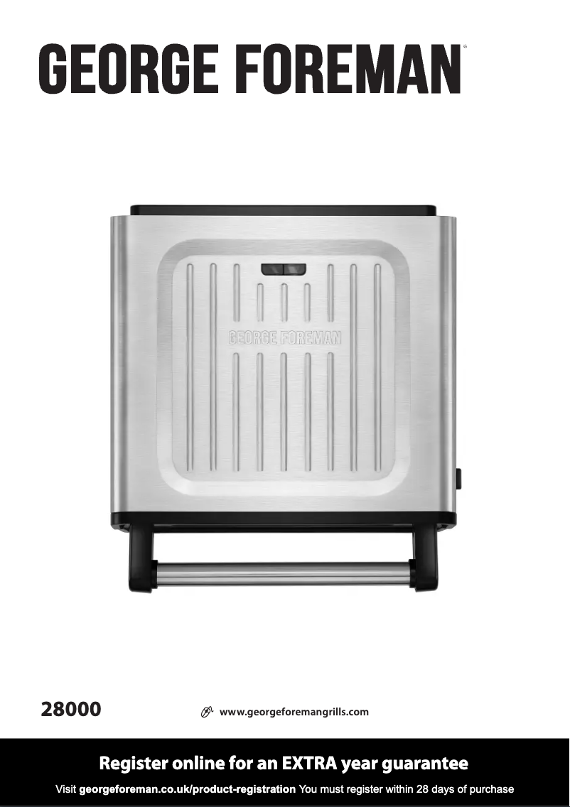 Page 1 de la notice Manuel utilisateur George Foreman 28000
