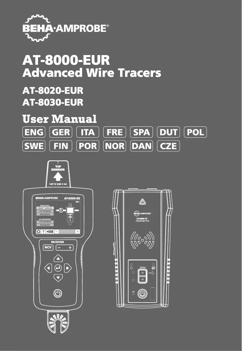 Page 1 de la notice Manuel utilisateur Beha-Amprobe AT-8020-EUR