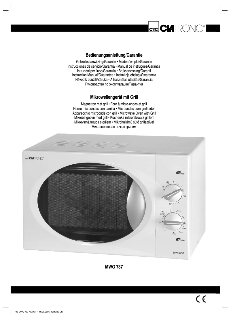 Page 1 of the manual User Manual Clatronic MWG 737