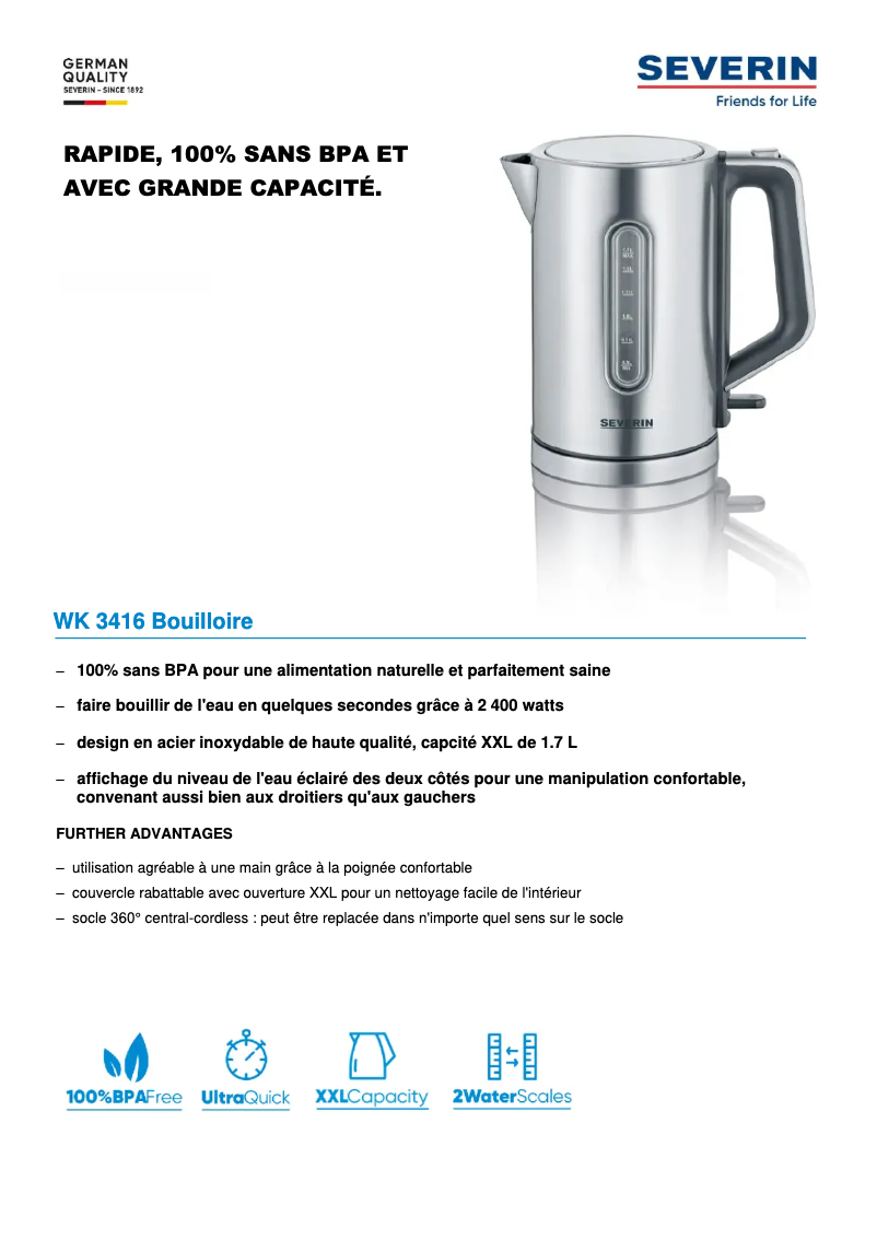 Page n°1 - Fiche technique Severin WK 3416