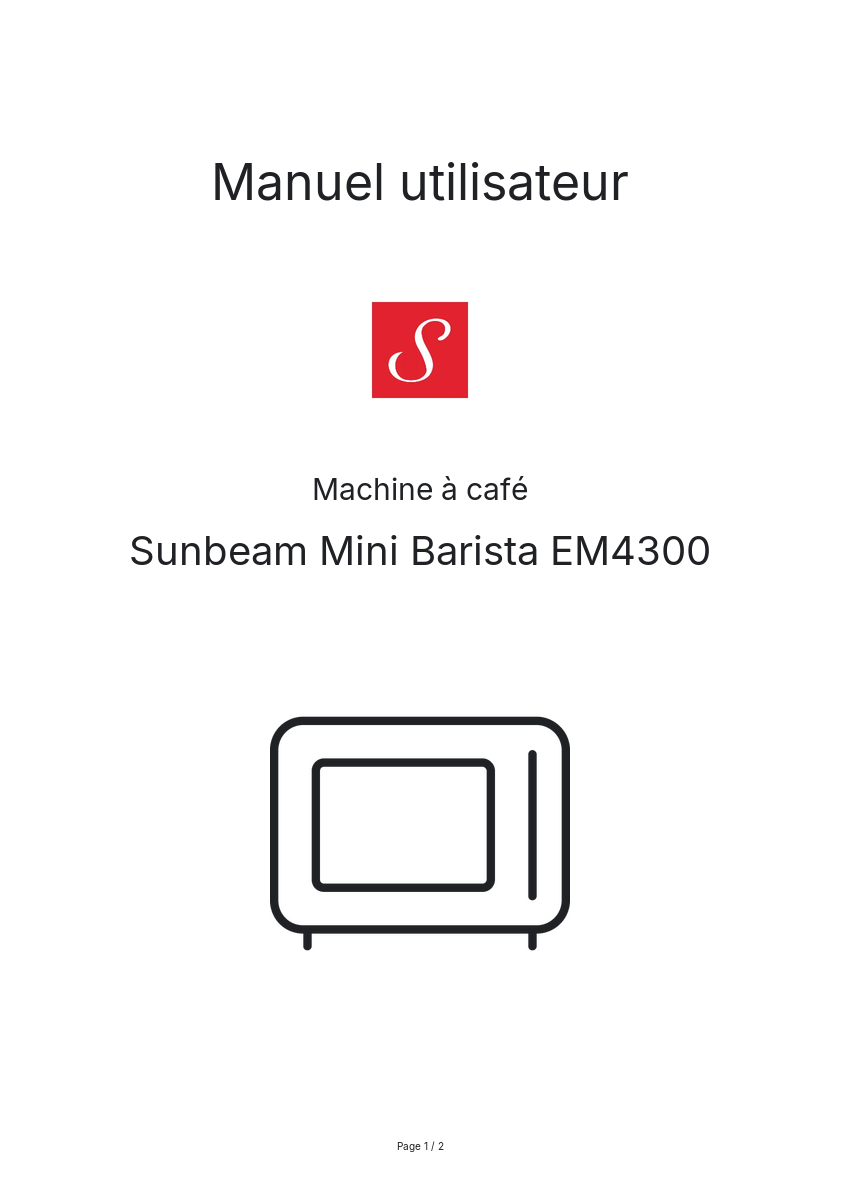Image de la première page du manuel de l'appareil Mini Barista EM4300