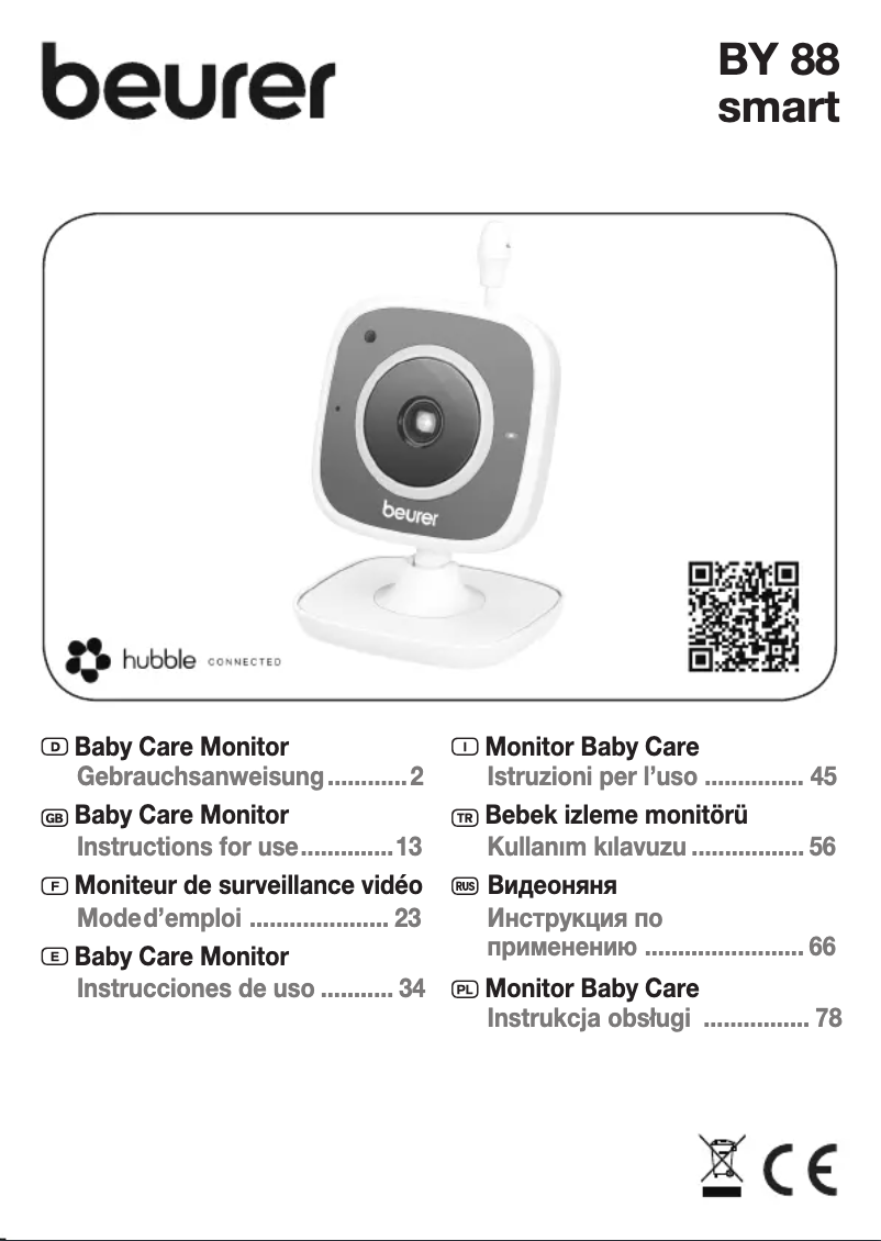 Page 1 of the manual Use and Maintenance Manual Beurer BY 88 Smart