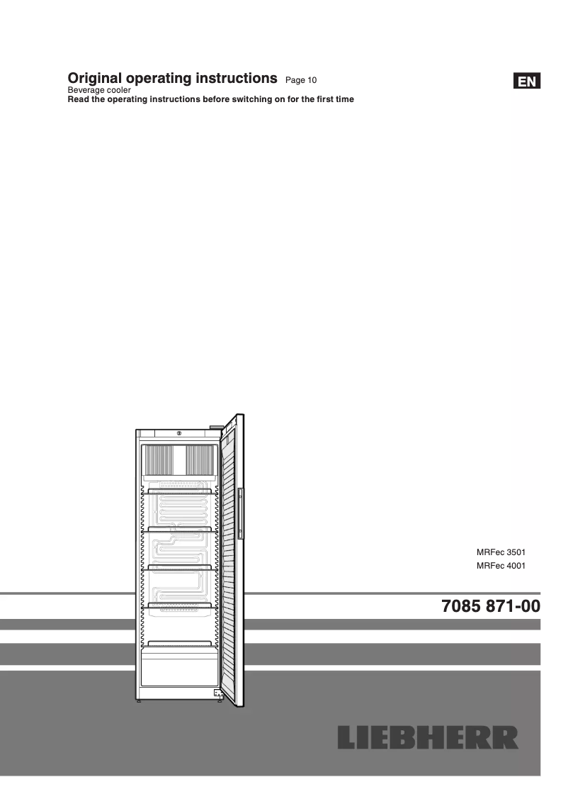 Page n°1 - Manuel utilisateur Liebherr MRFec 4001-20