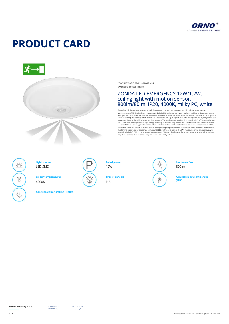 Image de la première page du manuel de l'appareil AD-PL-391WLPMR4