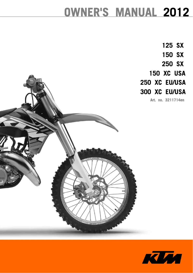 Page 1 de la notice Manuel utilisateur KTM 250 (2012)