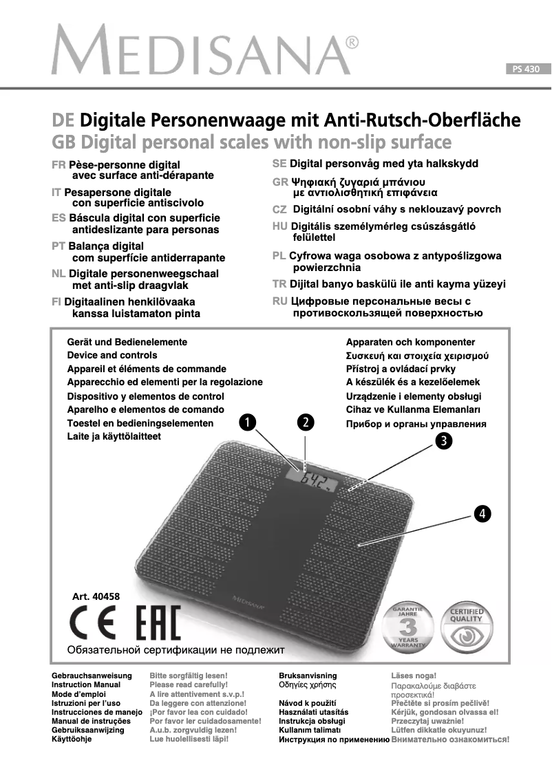 Image de la première page du manuel de l'appareil PS 430