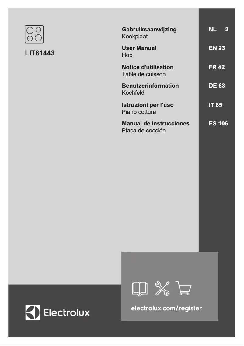 Page n°1 - Manuel utilisateur Electrolux LIT81443