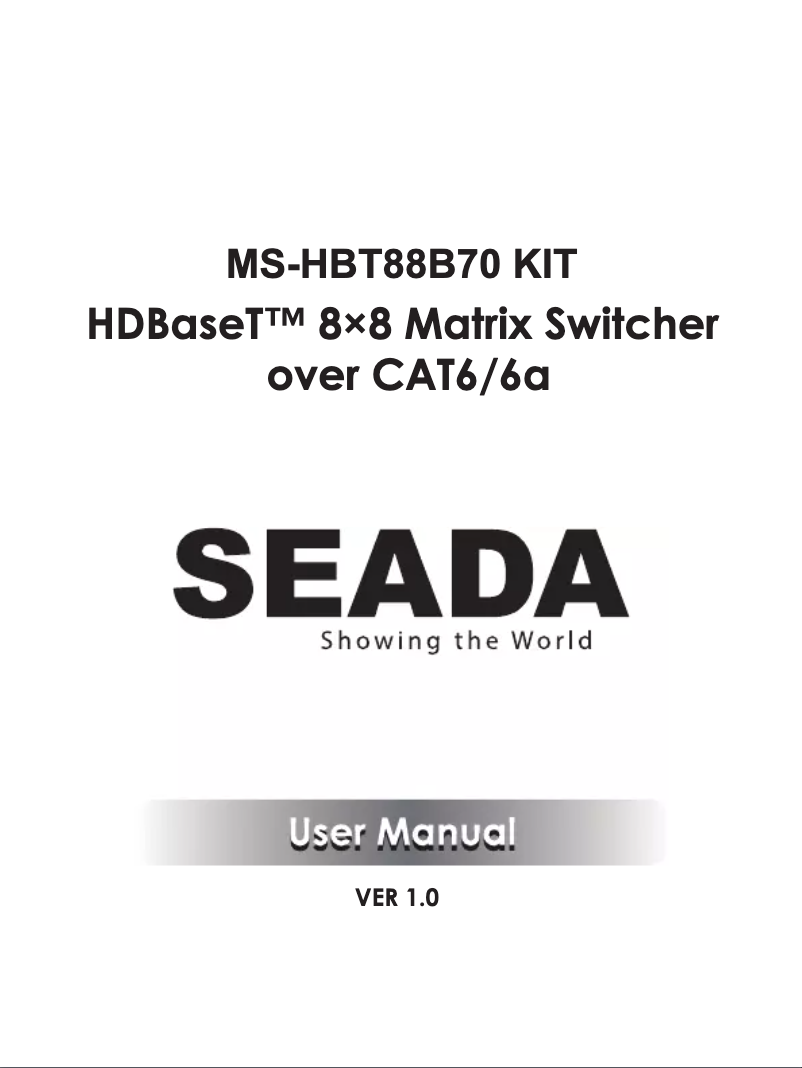 Page n°1 - Manuel utilisateur SEADA MS-HBT88B70 KIT