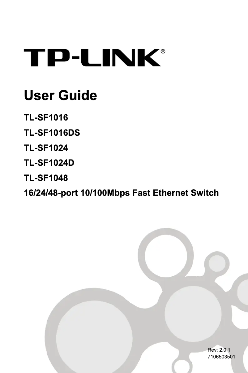 Page n°1 - Manuel utilisateur TP-Link JetStream Desktop TL-SF1016DS