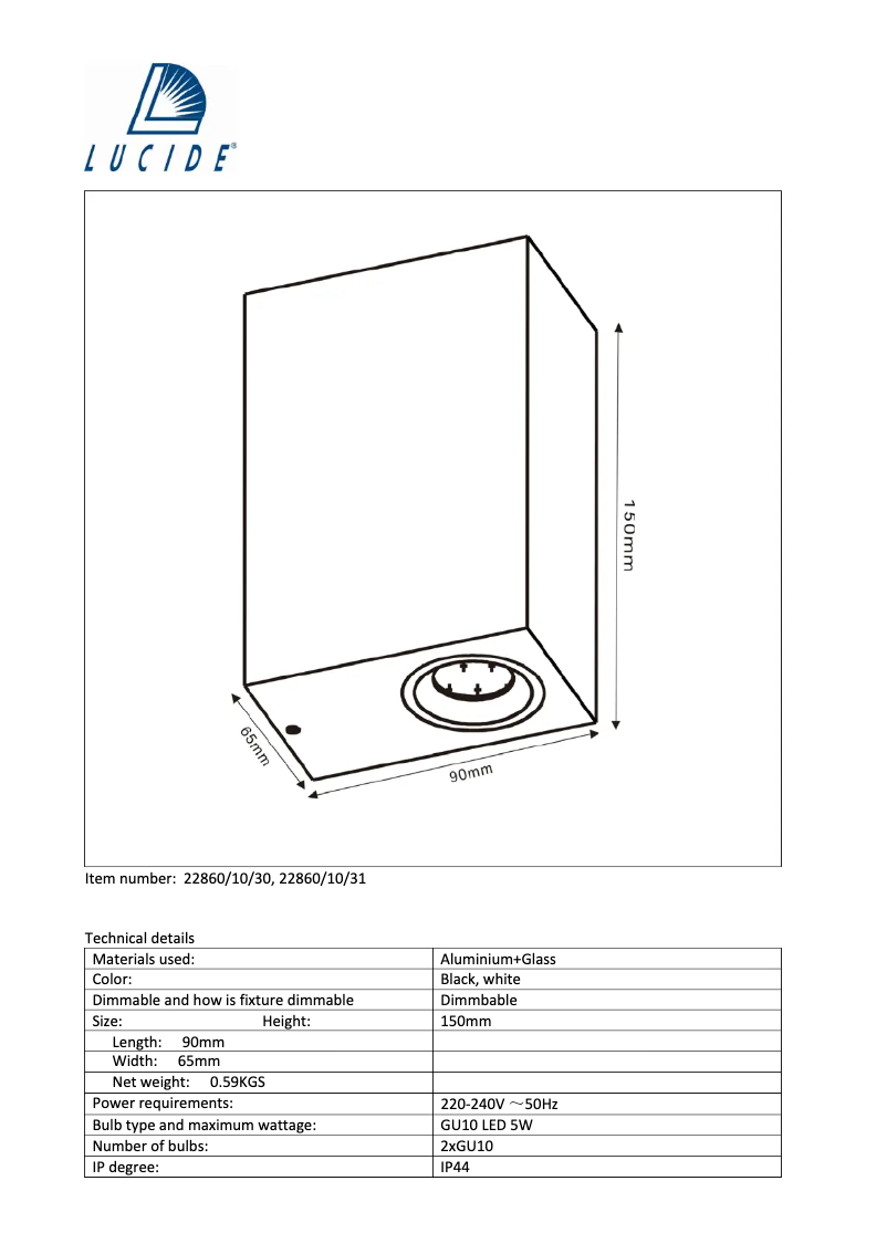 Imagen de la primera página del manual del dispositivo Zora 22860/10/30