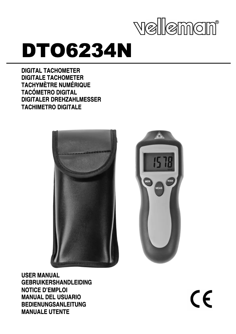 Page n°1 - Manuel utilisateur Velleman DTO6234N