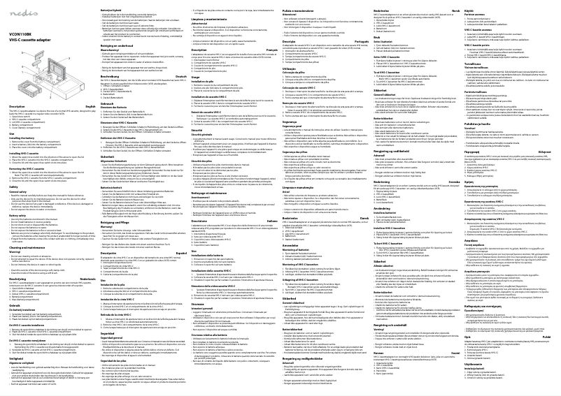 Image de la première page du manuel de l'appareil VCON110BK