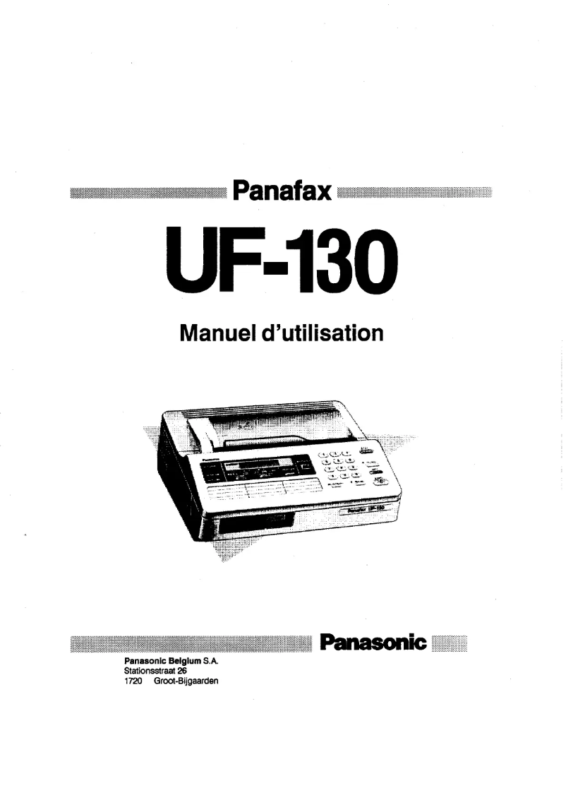 Page 1 de la notice Manuel utilisateur Panasonic Panafax UF-130