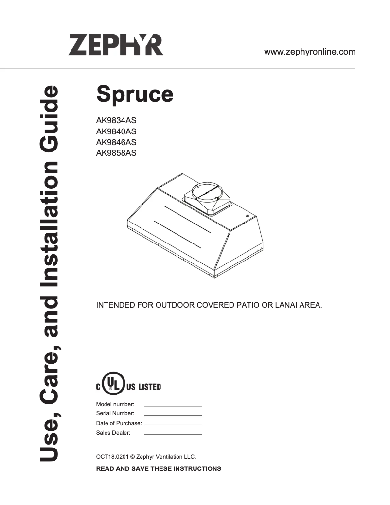 Page 1 de la notice Manuel utilisateur Zephyr AK9840AS