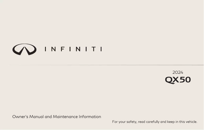 Page n°1 - Manuel utilisateur Infiniti QX55 (2024)