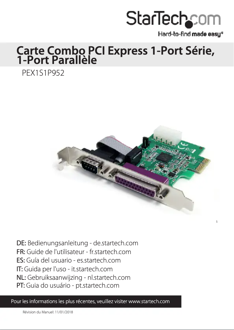 Image de la première page du manuel de l'appareil PEX1S1P952