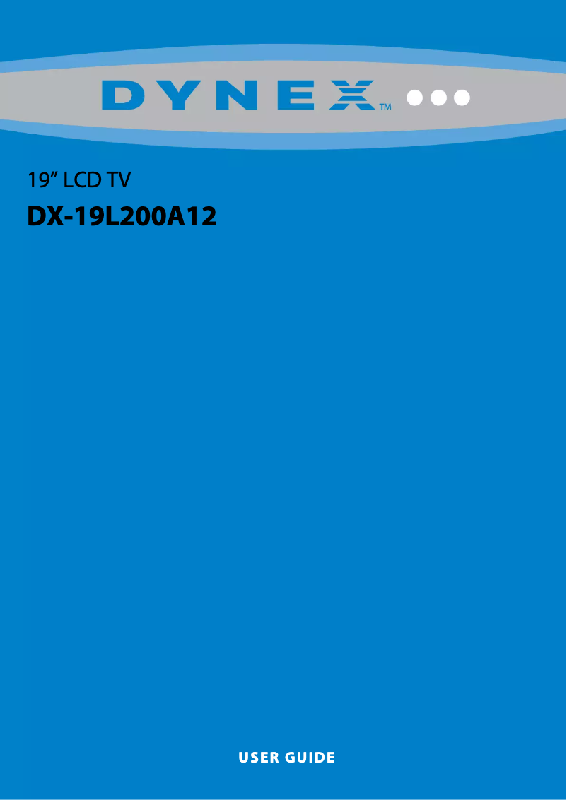 Page n°1 - Manuel utilisateur Dynex DX-19L200A12