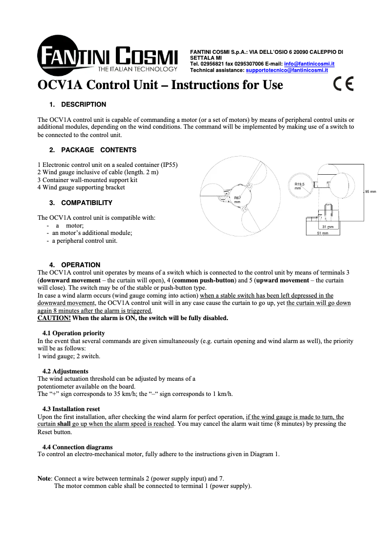 Image de la première page du manuel de l'appareil OCV1A