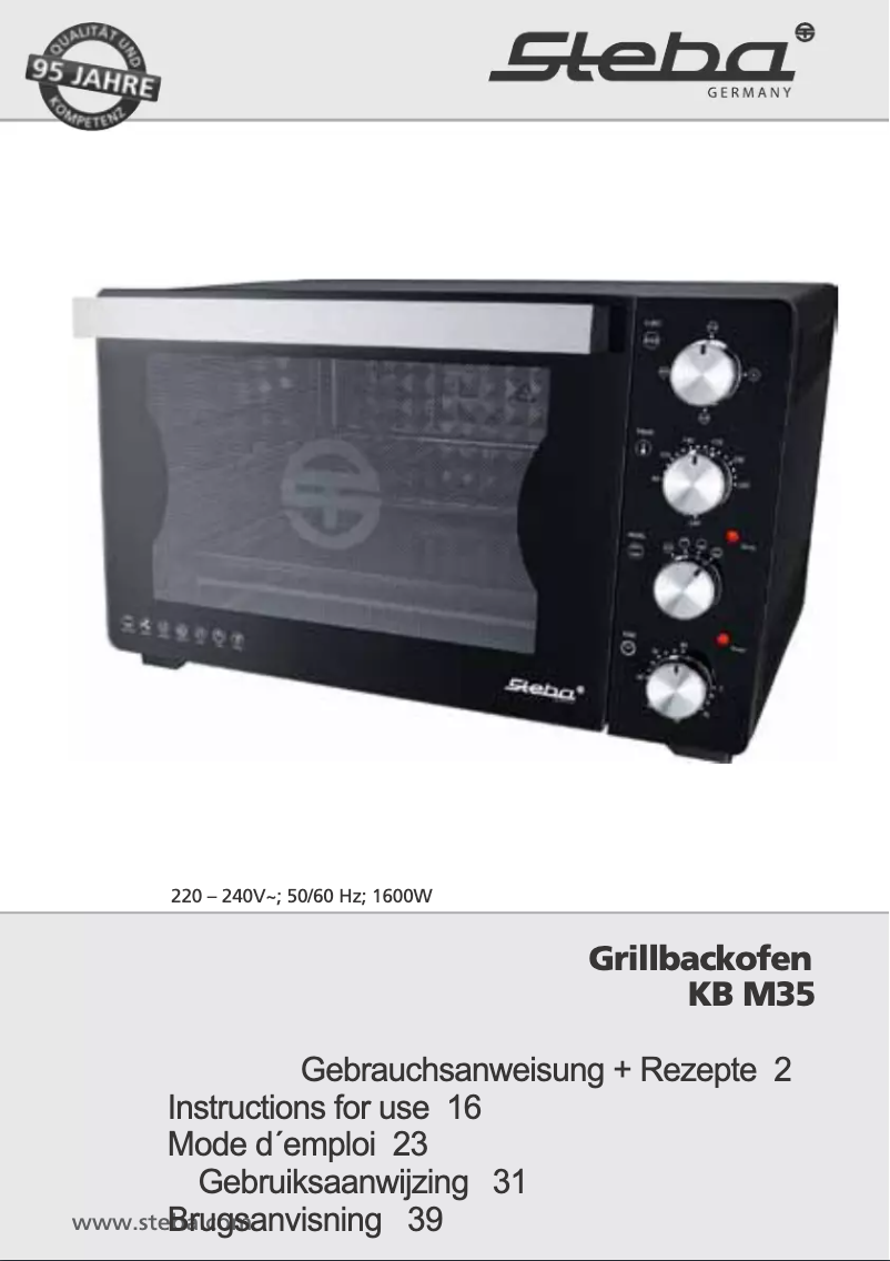 Page n°1 - Manuel utilisateur Steba KB M35