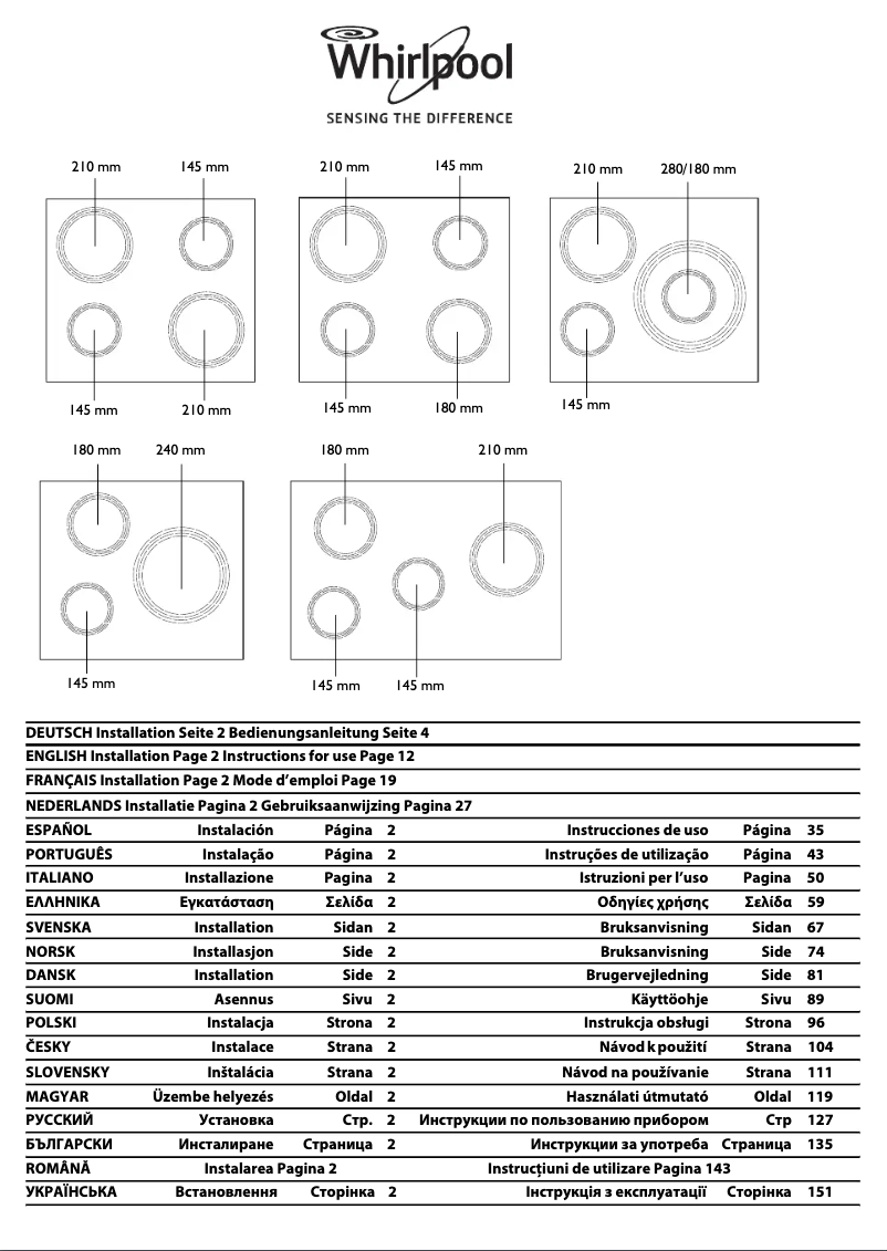 Page 1 de la notice Manuel utilisateur Whirlpool ACM 800