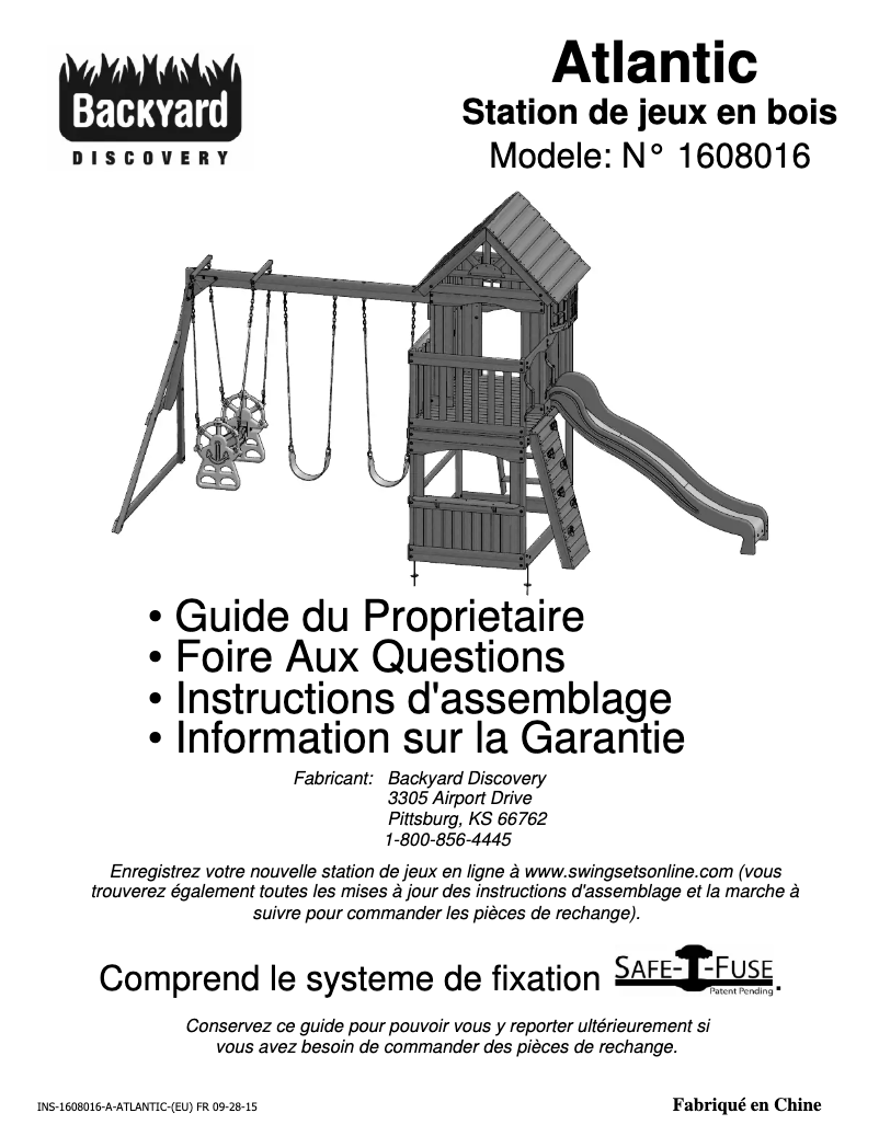 Page n°1 - Manuel utilisateur Backyard Discovery Atlantic