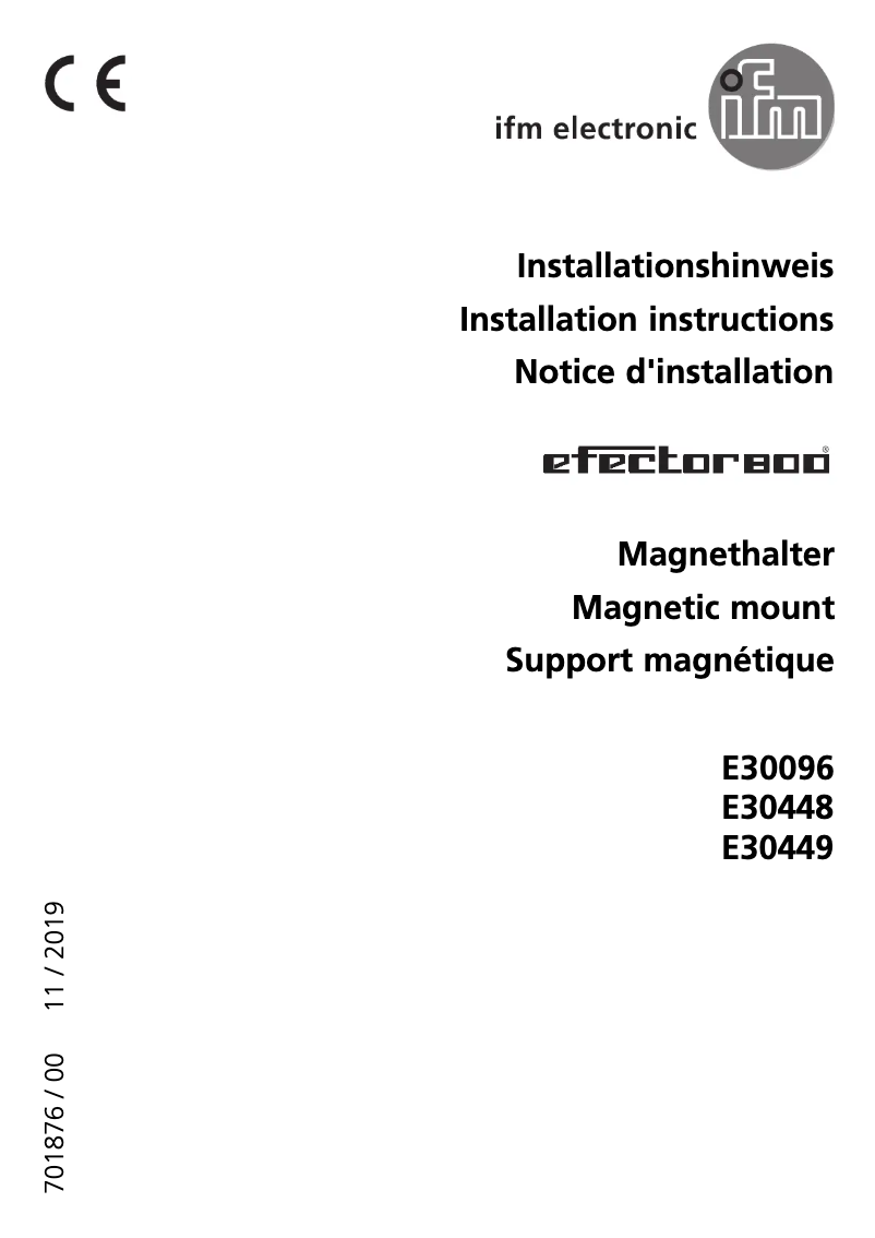 Page n°1 - Manuel utilisateur IFM E30491