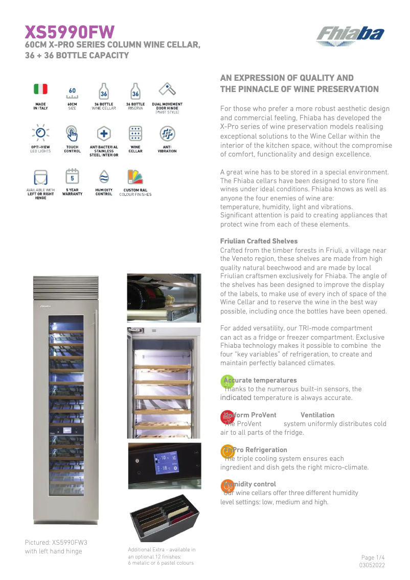 Page n°1 - Fiche technique Fhiaba XS5990FW3A