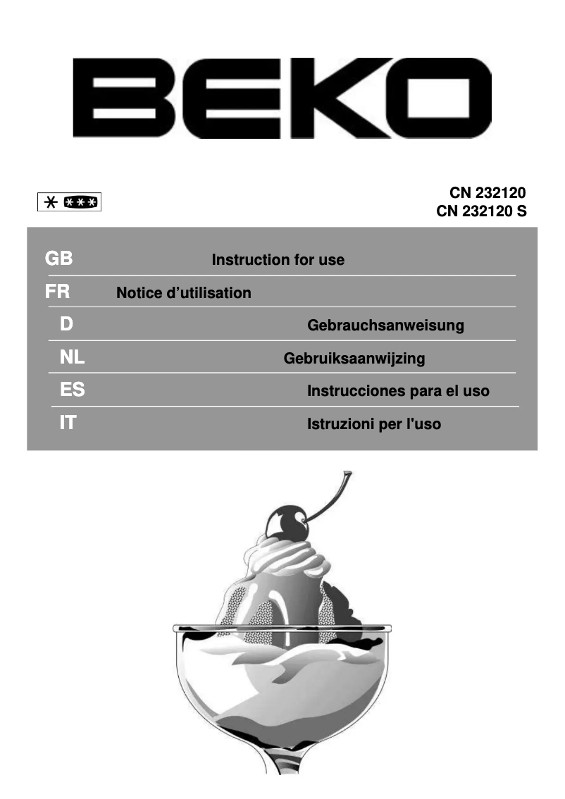 Page n°1 - Manuel utilisateur Beko CN 232120 S