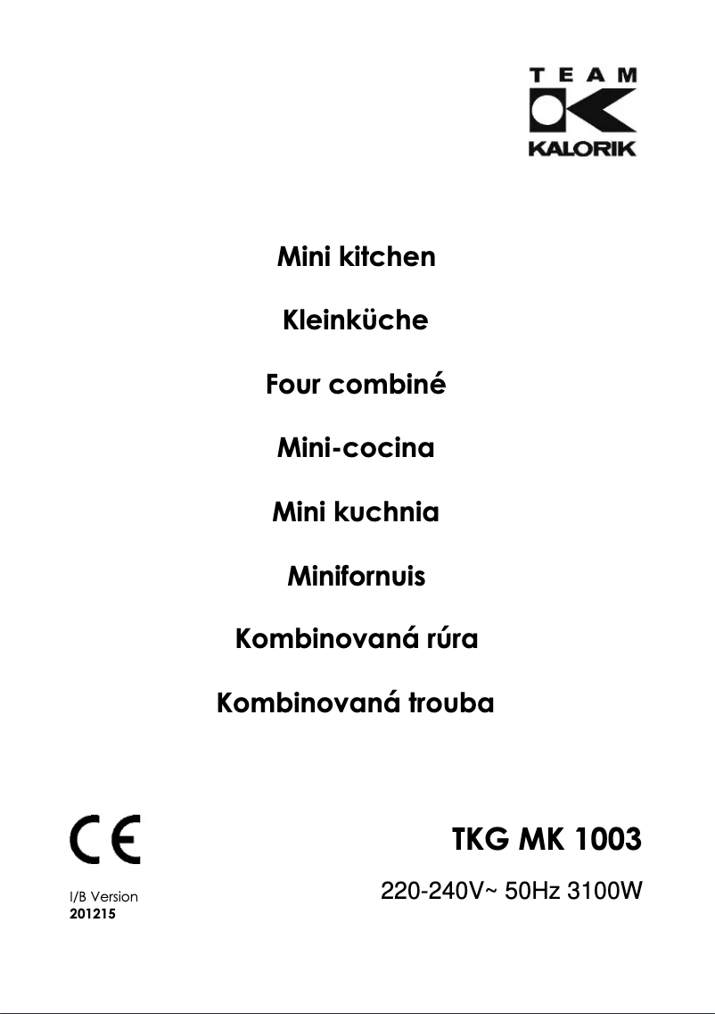 Imagen de la primera página del manual del dispositivo TKG MK 1003