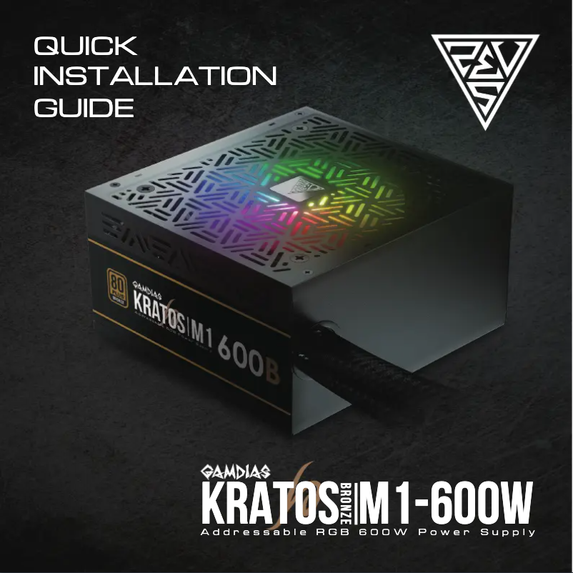 Page 1 de la notice Manuel utilisateur Gamdias Kratos M1-600B