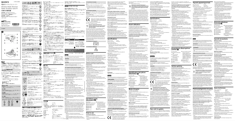 Page 1 de la notice Manuel utilisateur Sony FA-WRR1