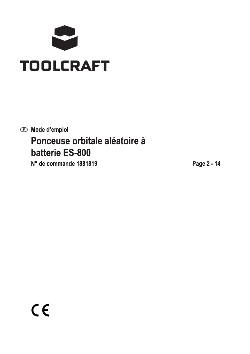 Page n°1 - Manuel utilisateur Toolcraft ES-800