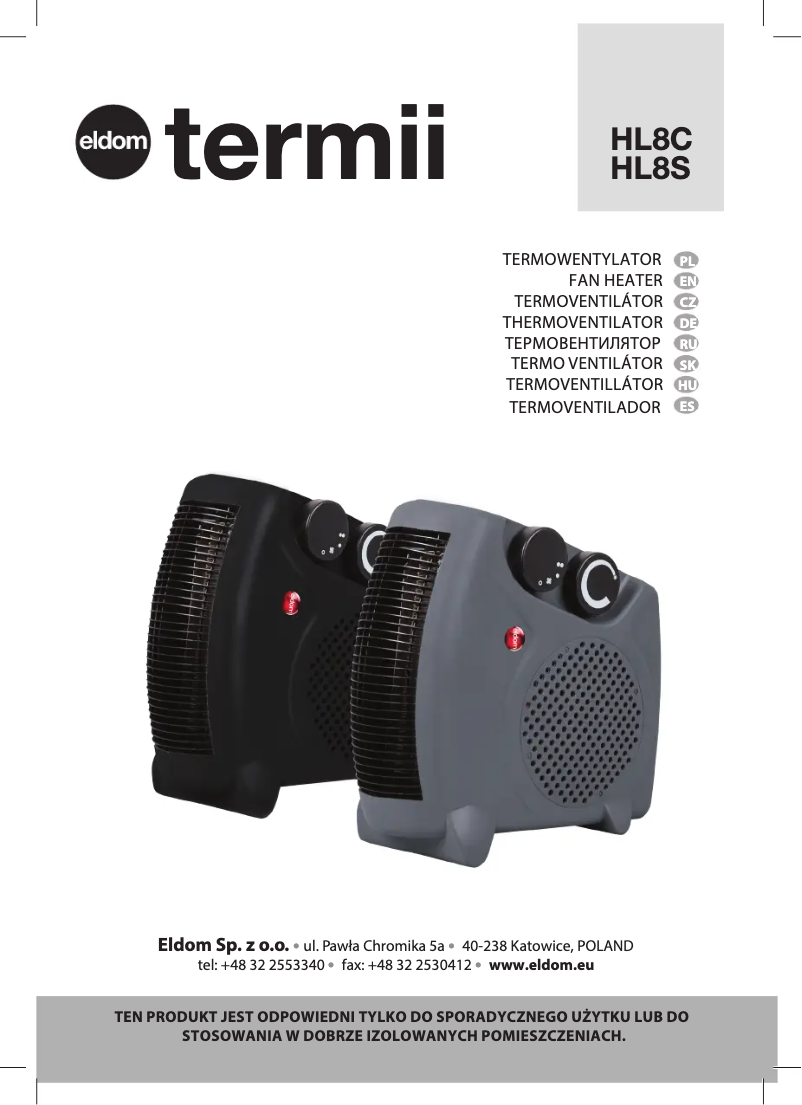 Page n°1 - Manuel utilisateur Eldom Termi HL8C