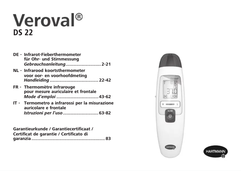 Image de la première page du manuel de l'appareil Veroval DS 22