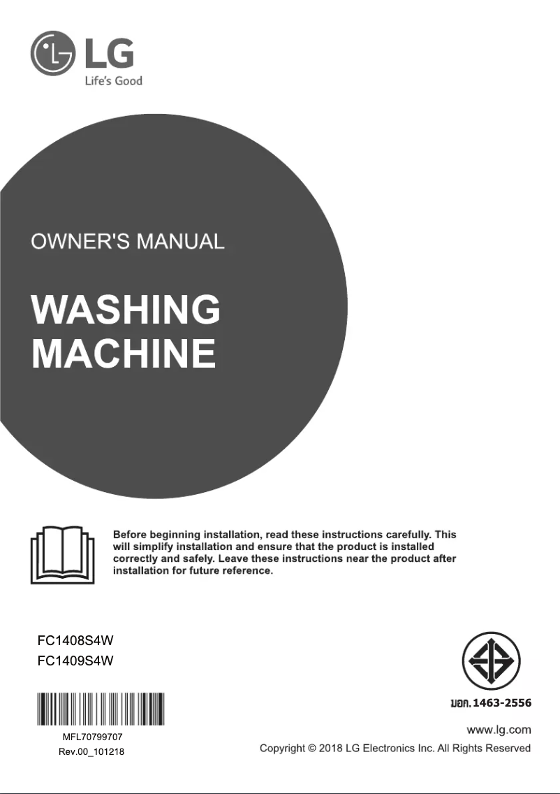 Page 1 de la notice Manuel utilisateur LG FC1409S4W