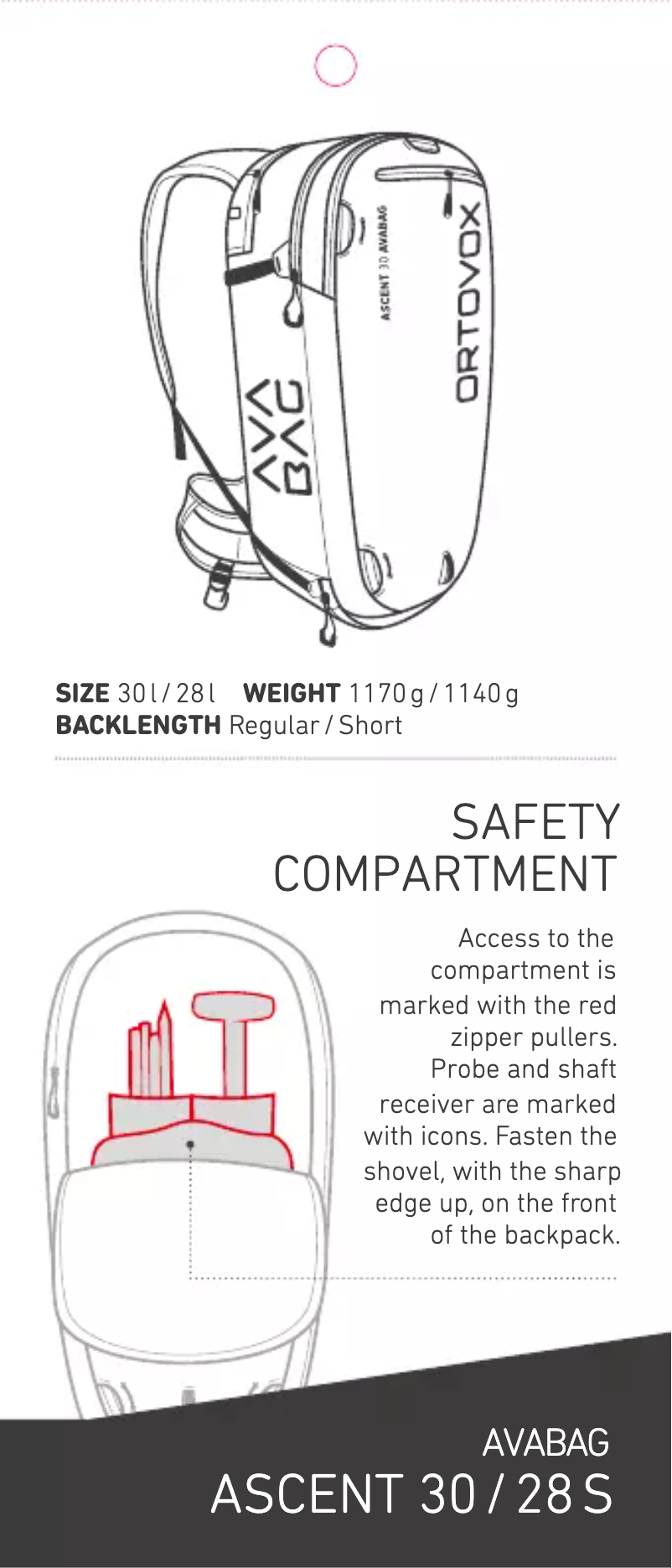 Página 1 del manual Manual de usuario Ortovox Ascent 28 S