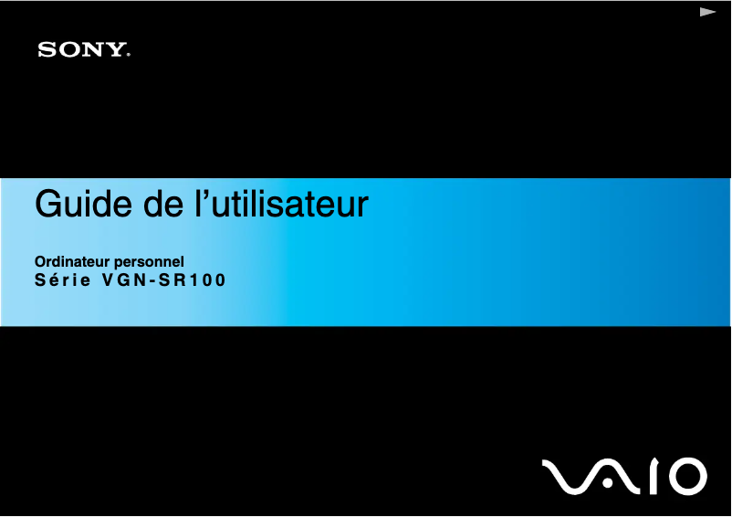 Page n°1 - Manuel utilisateur Sony Vaio VGN-SR140D