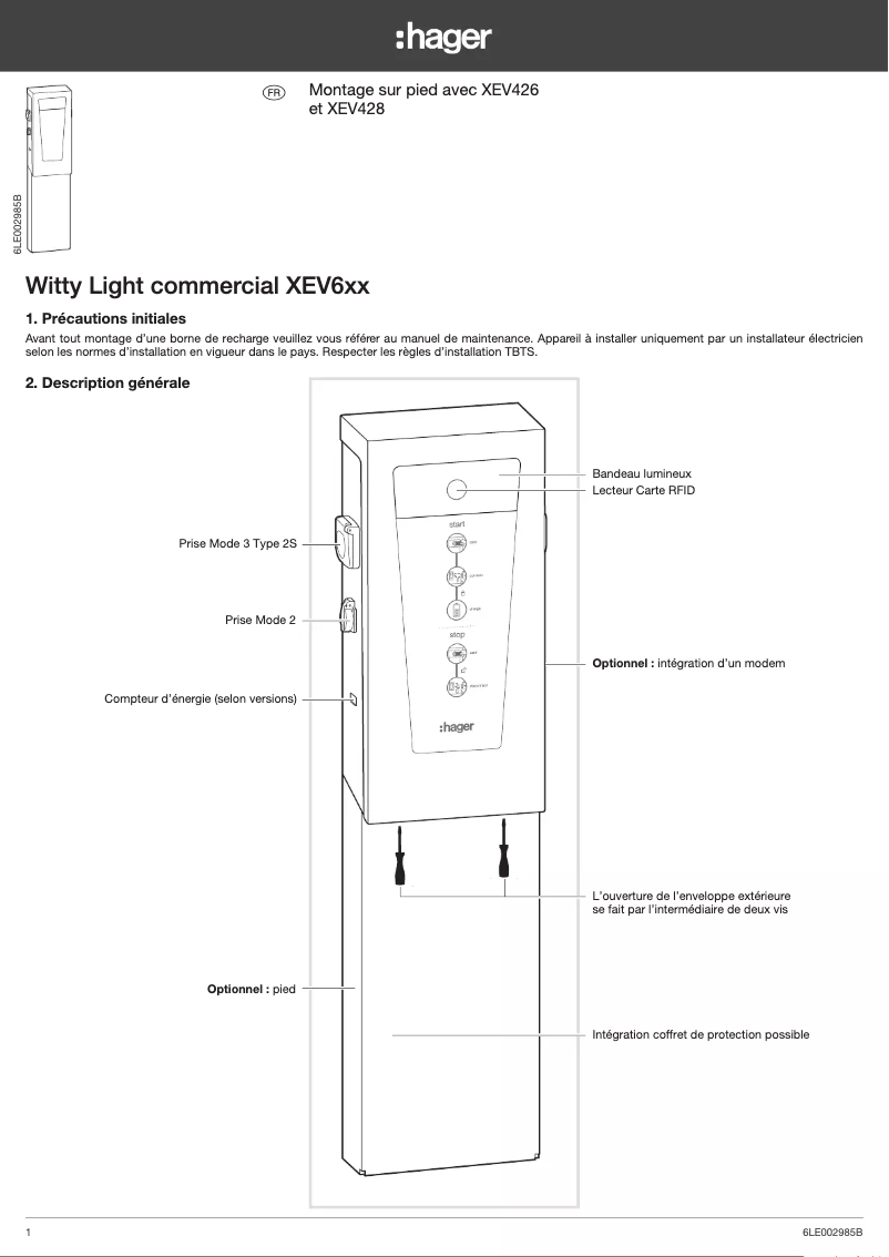Image de la première page du manuel de l'appareil XEV426
